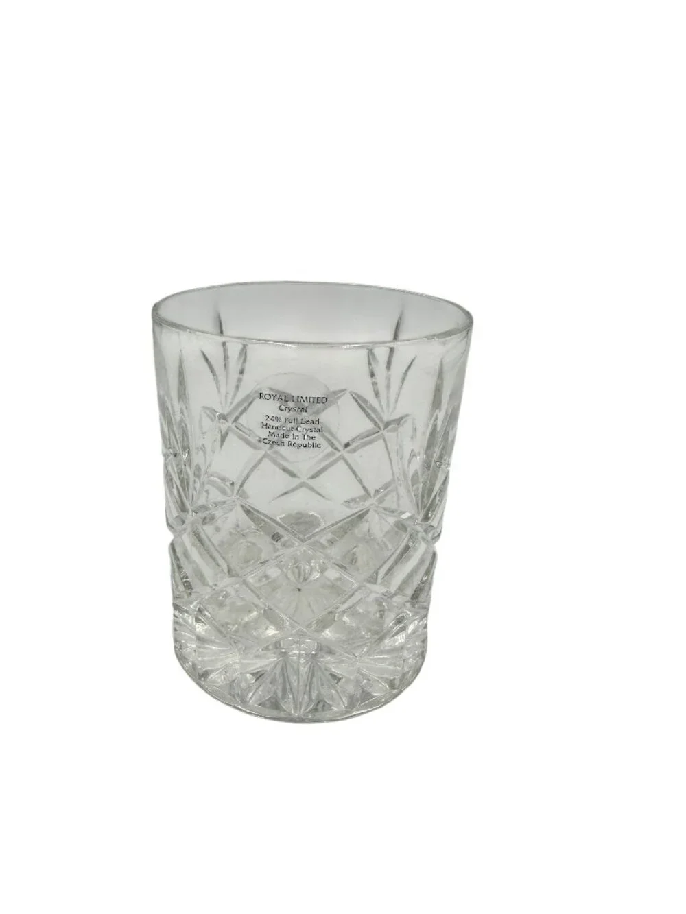 Royal Limited Handcut Crystal 24% Lead Whiskey Glass Czech Republic Elegant